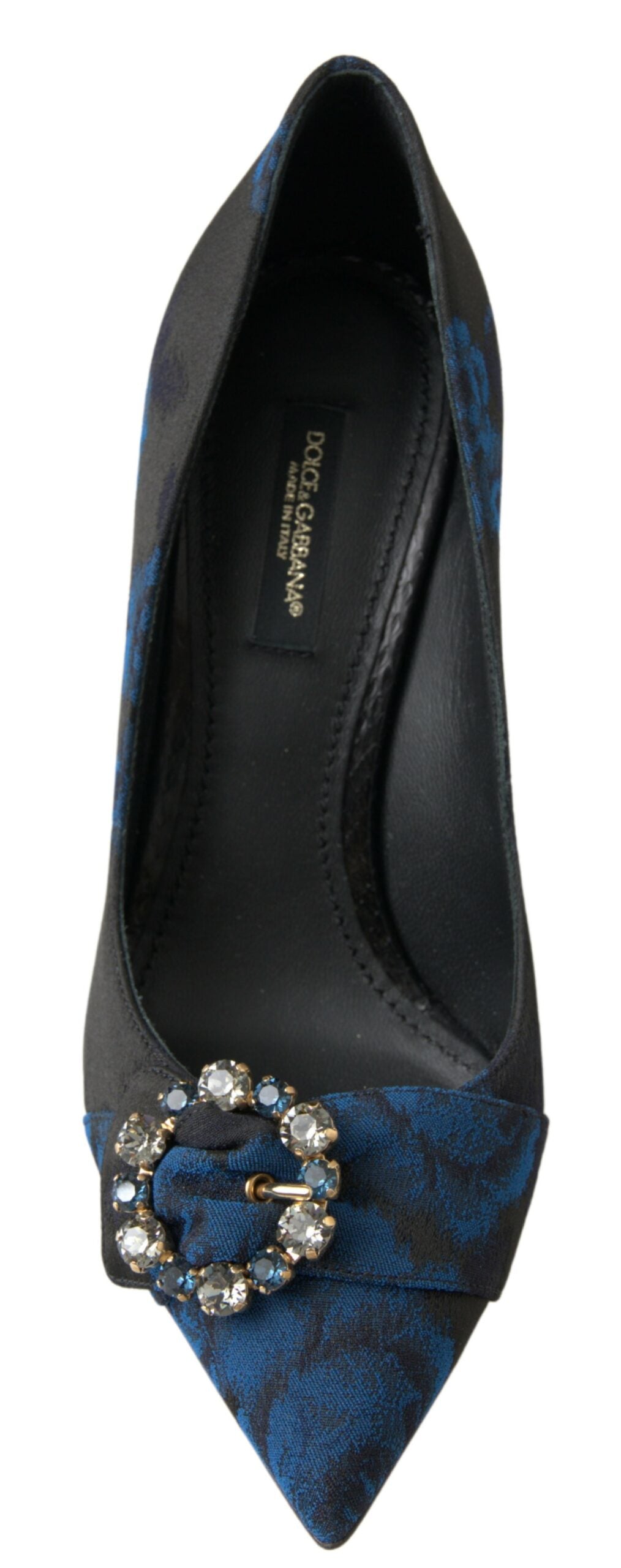 Dolce & Gabbana Blue Floral Ayers Crystal Pumps Women's Shoes