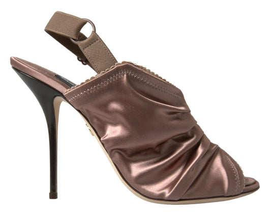 Dolce & Gabbana Light brown Slingback Corset Style Fastening stiletto Women's heels