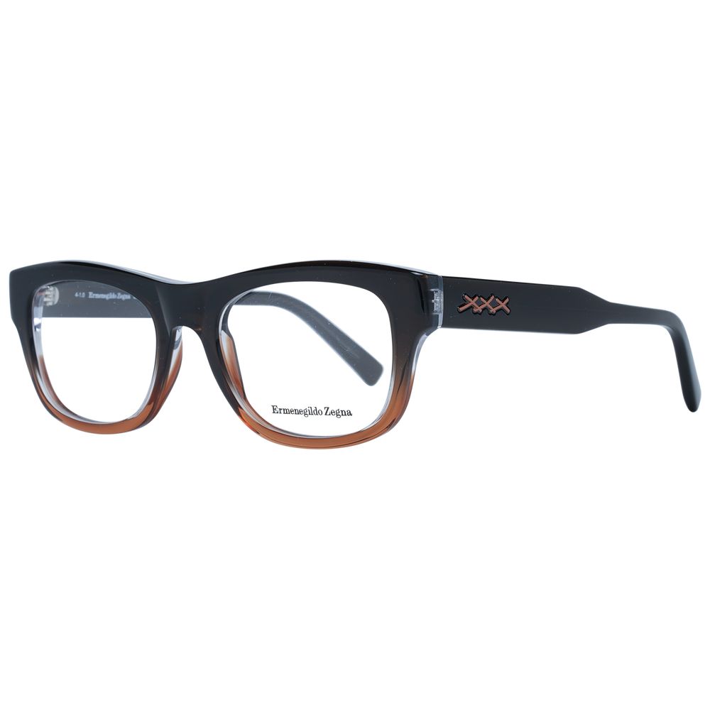 Ermenegildo Zegna Brown Plastic Glasses Men's (Frames)