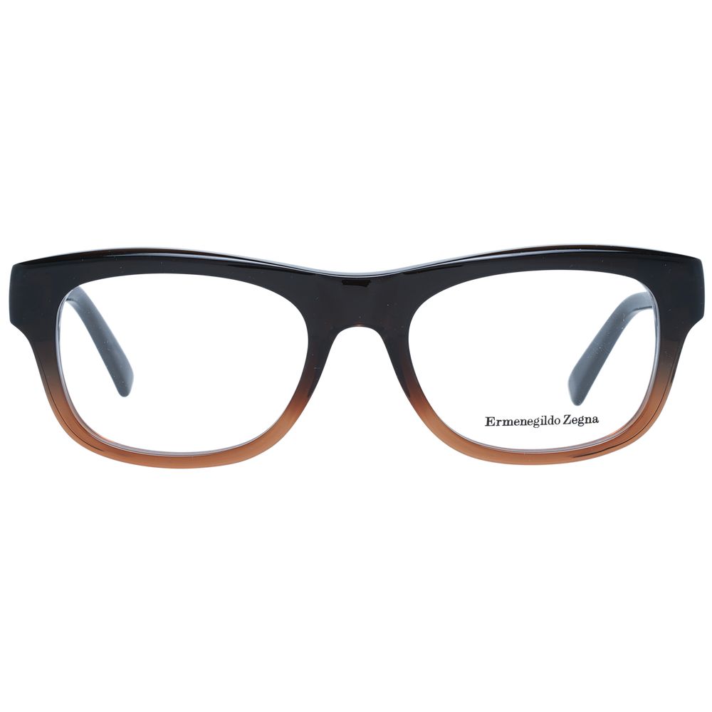 Ermenegildo Zegna Brown Plastic Glasses Men's (Frames)