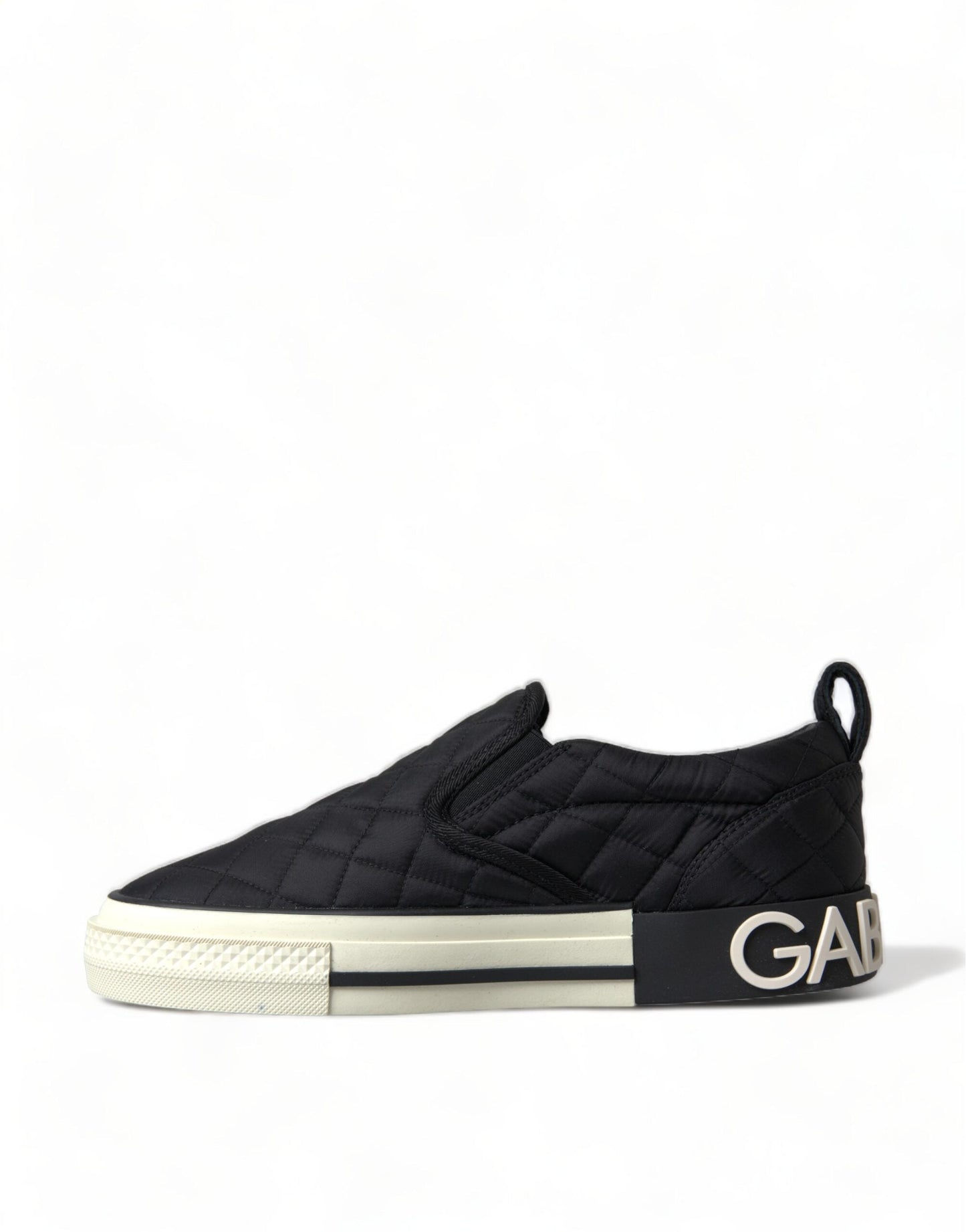 Dolce & Gabbana Black Quilted Slip On Low Top Sneakers Women's Shoes
