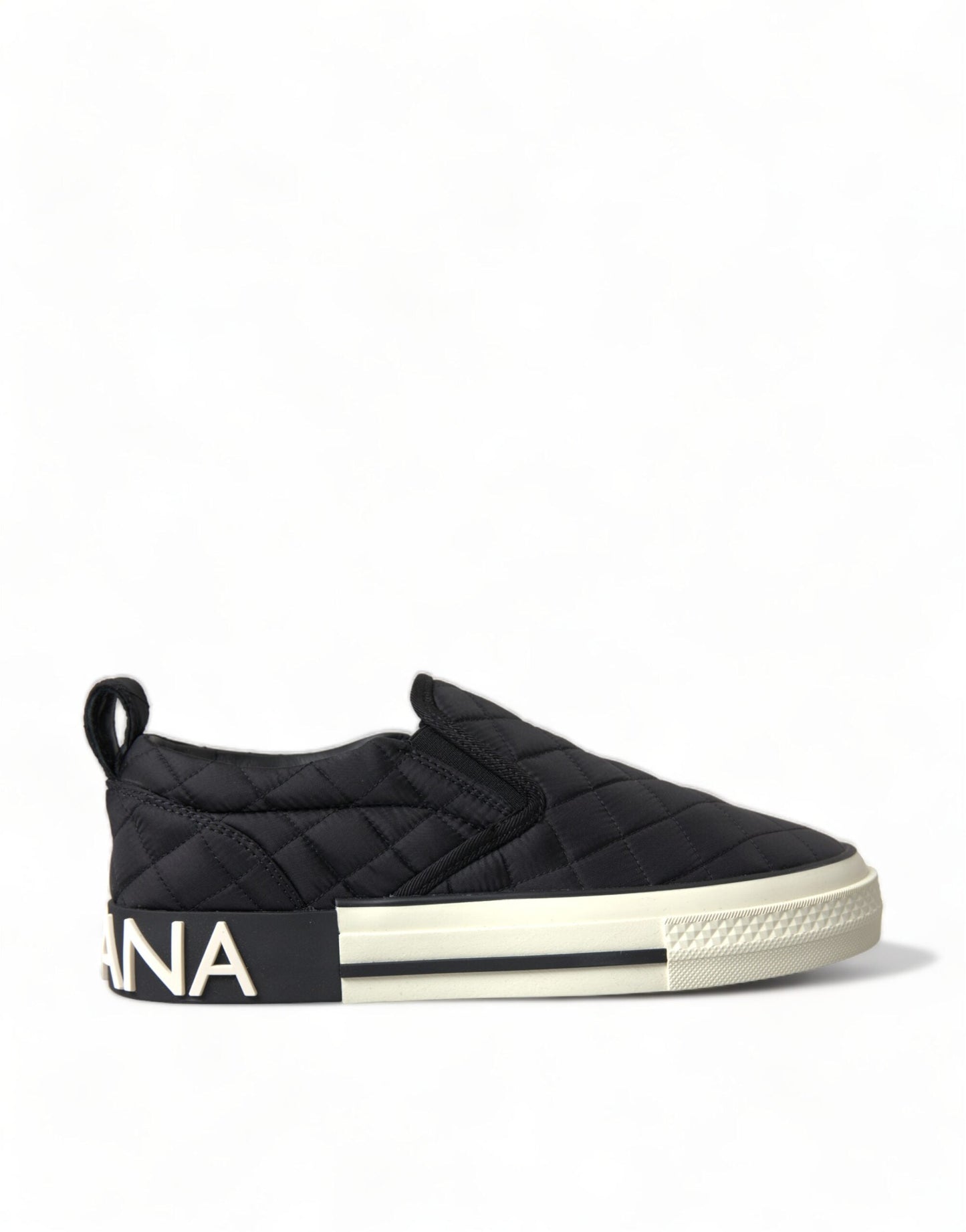 Dolce & Gabbana Black Quilted Slip On Low Top Sneakers Women's Shoes