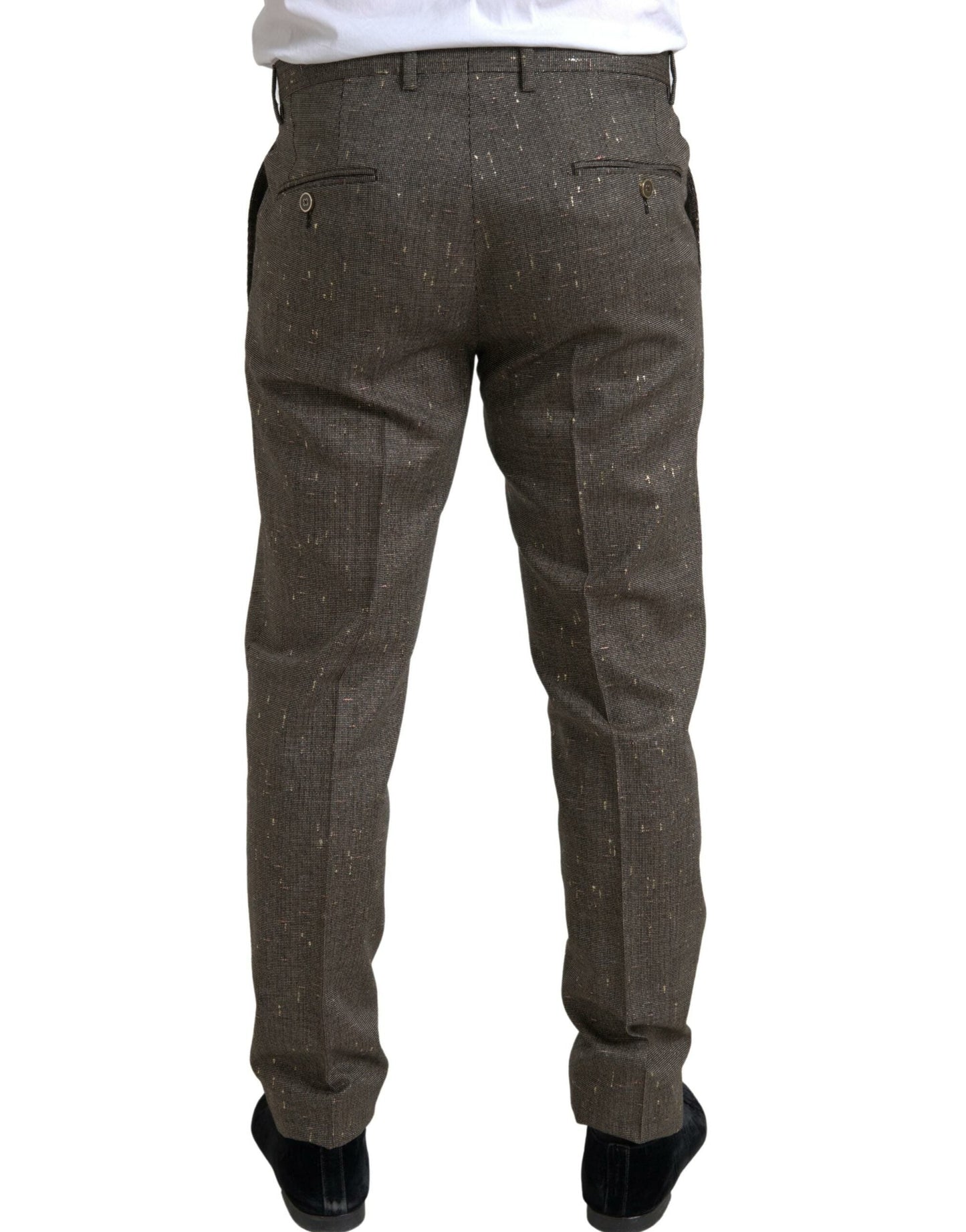Dolce & Gabbana Brown Wool Dress Skinny Men Trouser Men's Pants