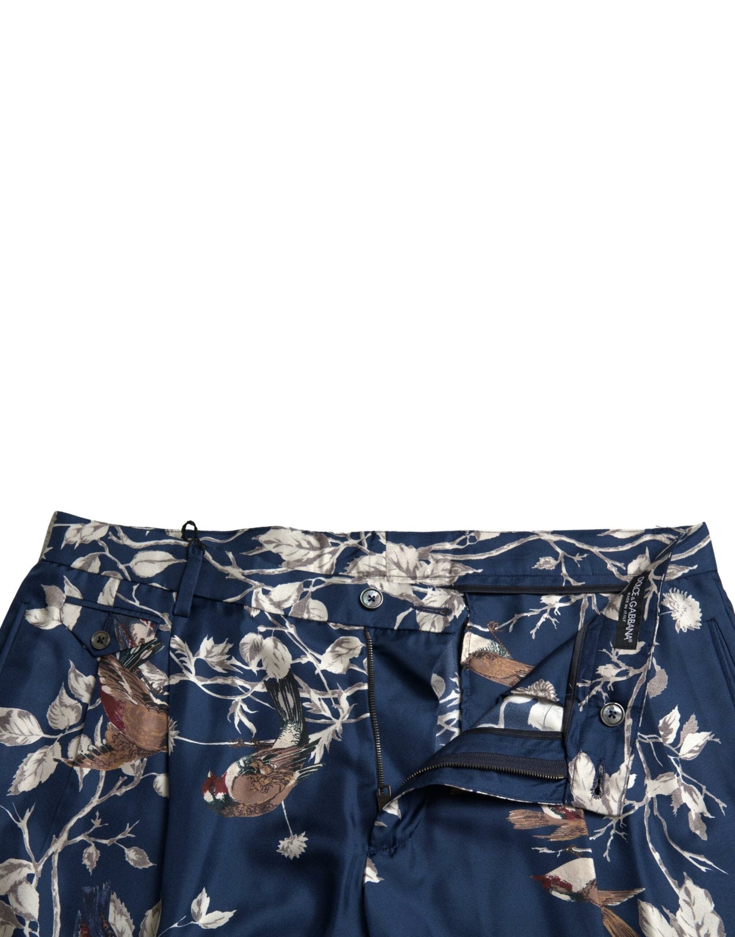 Dolce & Gabbana Blue Floral Print Silk Men Bermuda Men's Shorts