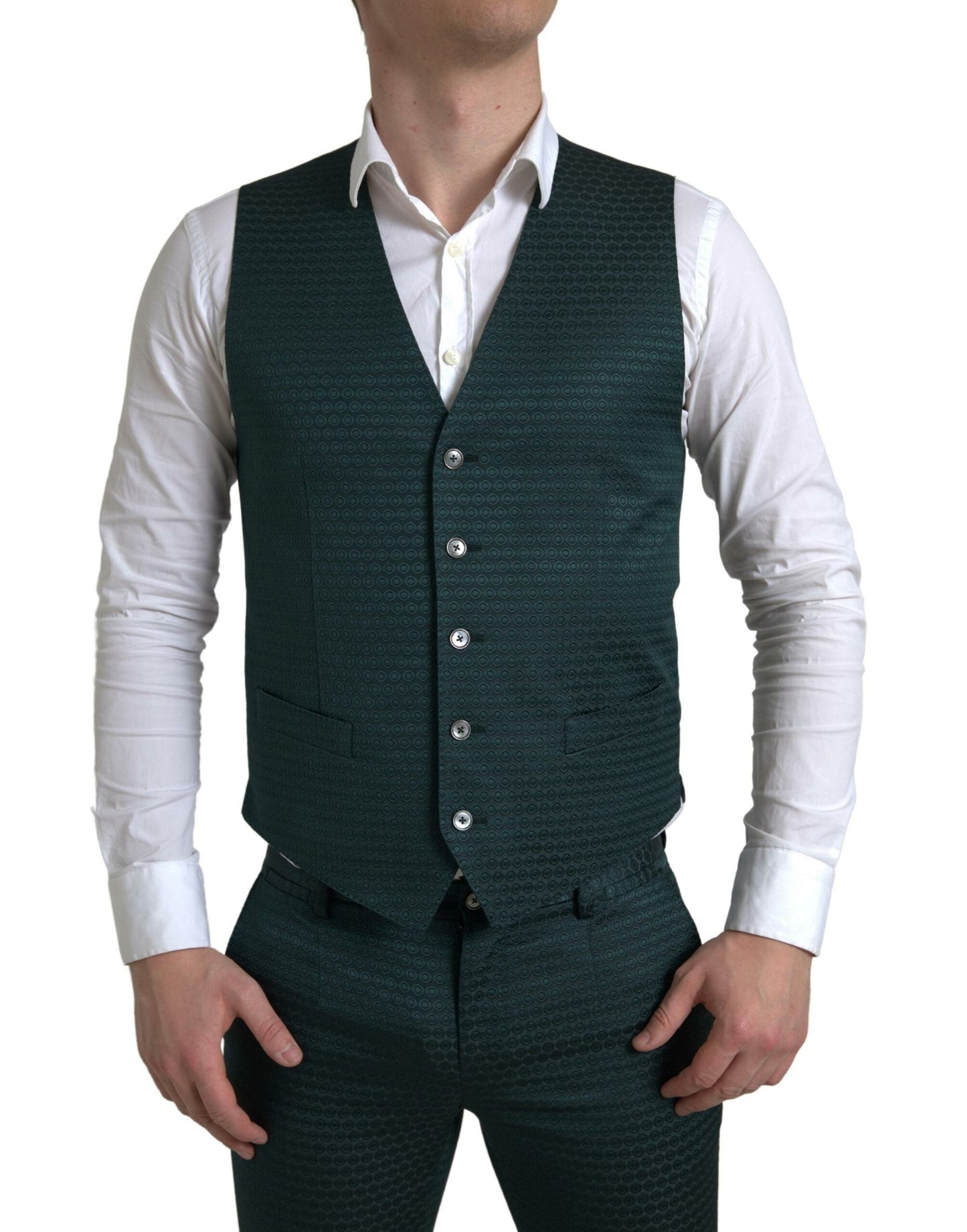 Dolce & Gabbana Green 3 Piece Single Breasted MARTINI Men's Suit
