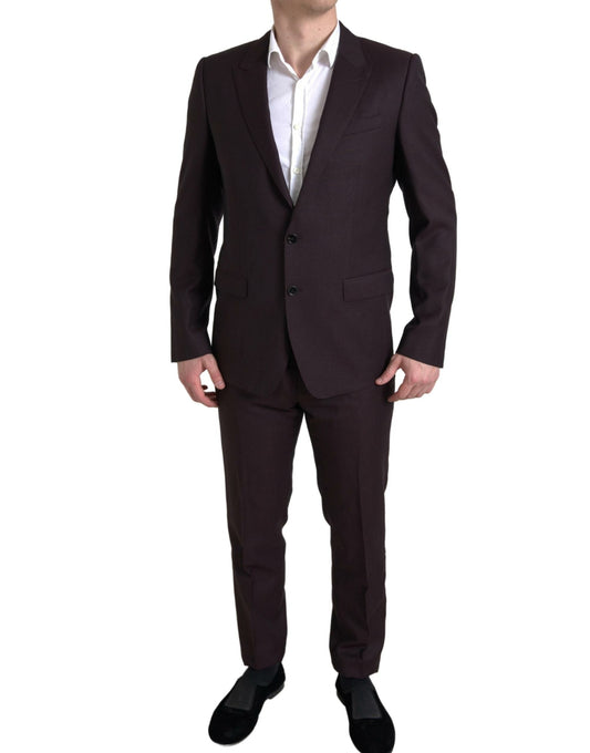 Dolce & Gabbana Maroon 2 Piece Single Breasted MARTINI Men's Suit