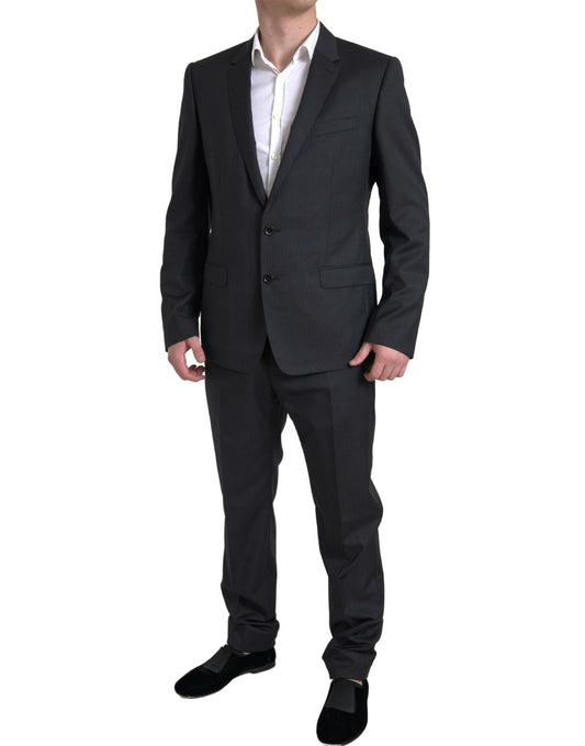Dolce & Gabbana Black 2 Piece Single Breasted MARTINI Men's Suit