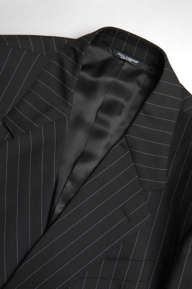 Dolce & Gabbana Black Stripe Single Breasted SICILIA Men's Blazer