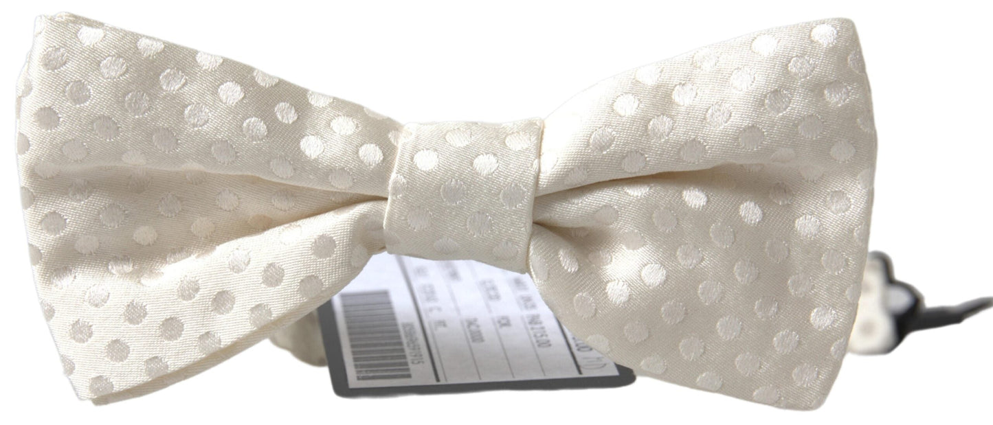 Dolce & Gabbana Ivory Fantasy Pattern Adjustable Neck Papillon Bow Men's Tie