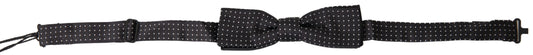 Dolce & Gabbana Black Polka Dot Silk Adjustable Men Neck Papillon Bow Men's Tie