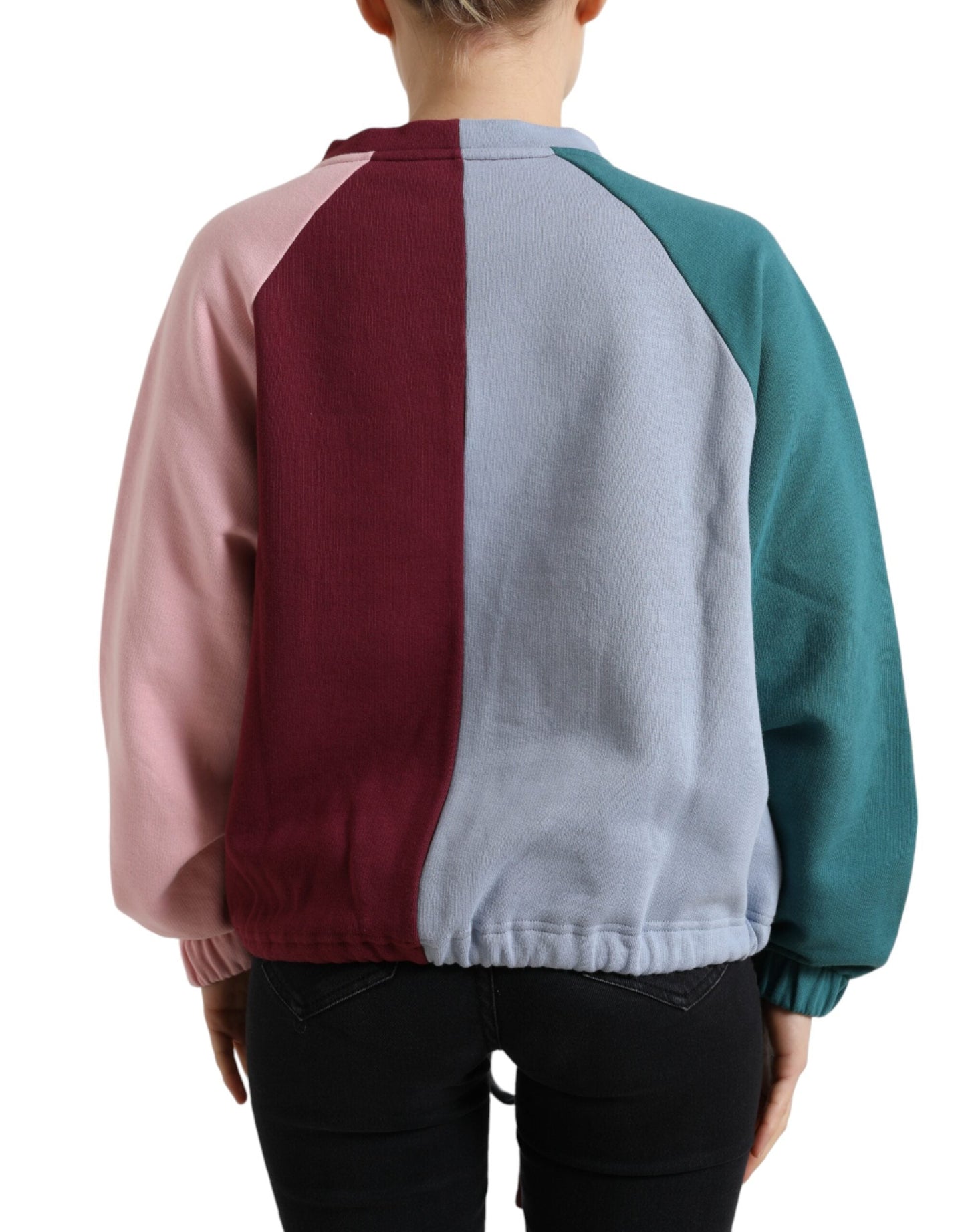 Dolce & Gabbana Multicolor Cotton Crew Neck Pullover Women's Sweater