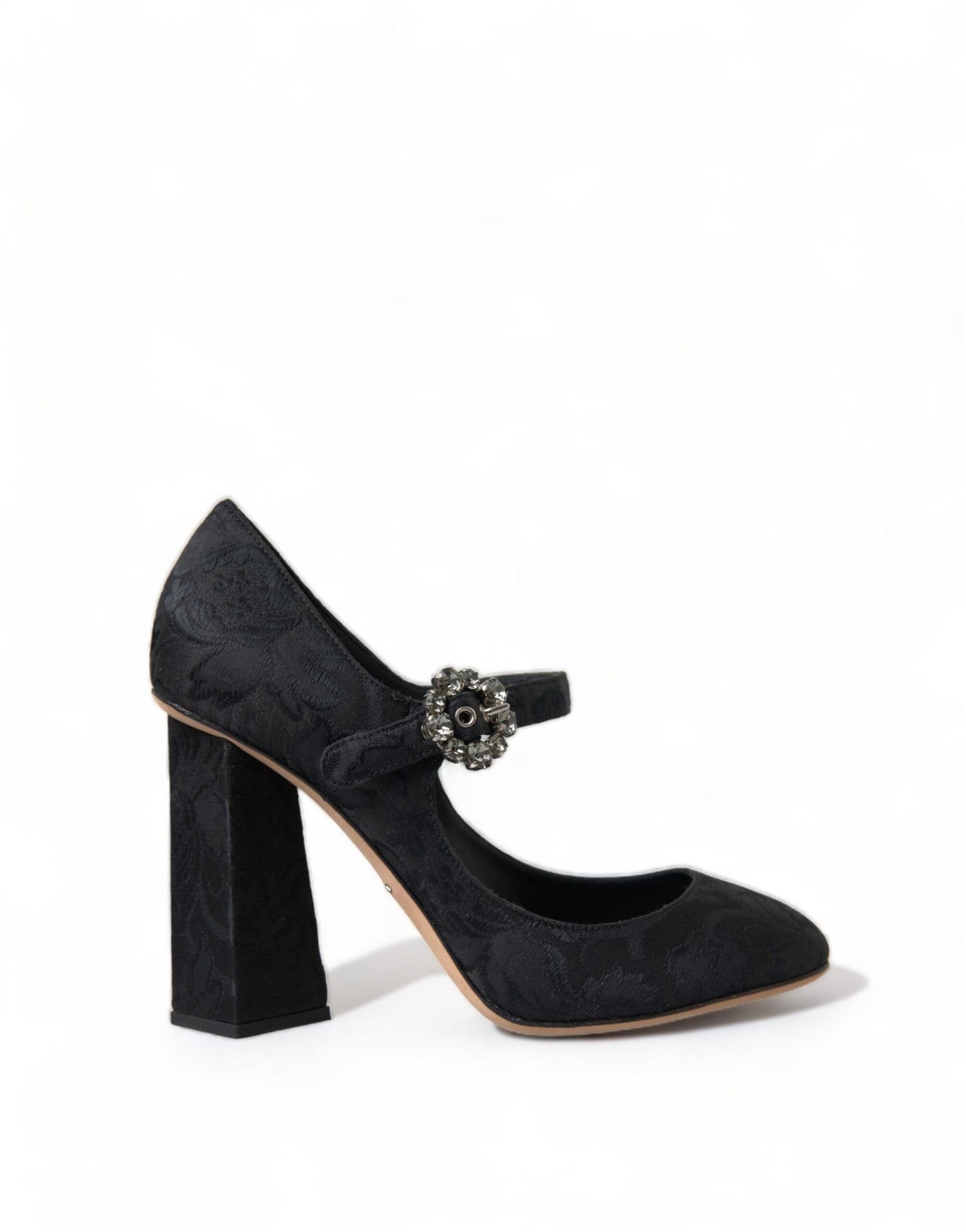 Dolce & Gabbana Black Brocade Mary Janes Heels Pumps Women's Shoes