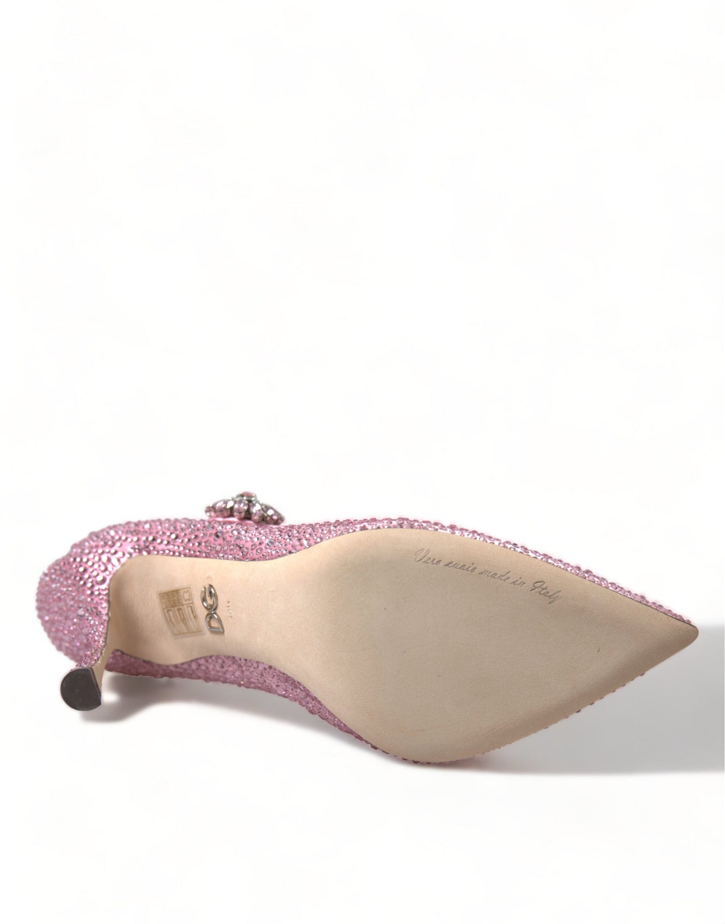 Dolce & Gabbana Pink Strass Crystal Heels Pumps Women's Shoes