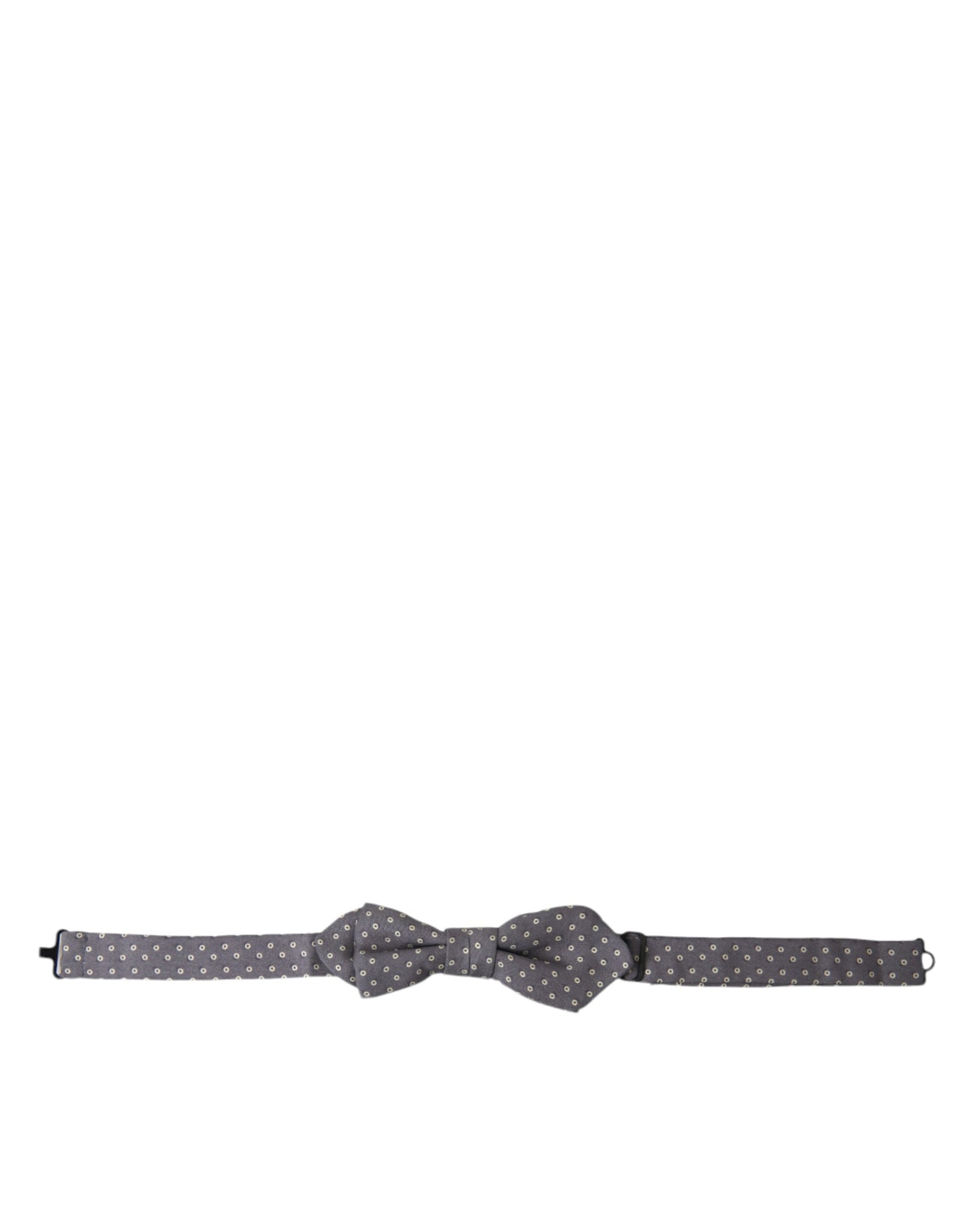Dolce & Gabbana Gray Polka Dots Silk Adjustable Neck Papillon Bow Men's Tie