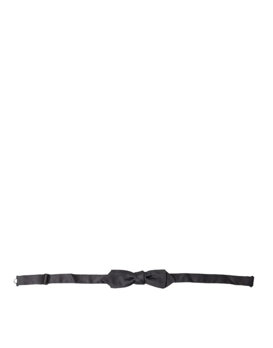 Dolce & Gabbana Dark Gray Silk Adjustable Neck Men Papillon Bow Men's Tie