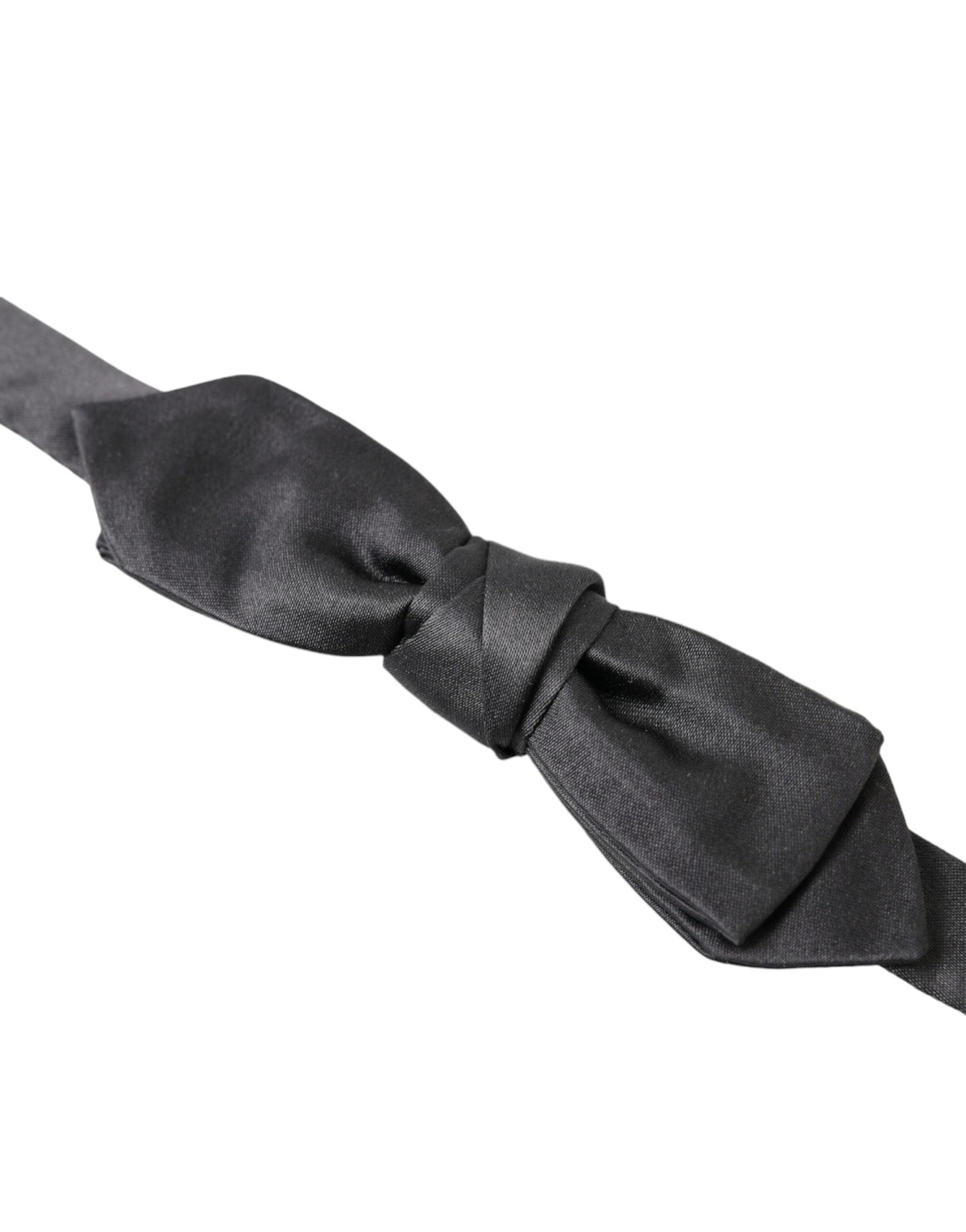 Dolce & Gabbana Dark Gray Silk Adjustable Neck Men Papillon Bow Men's Tie