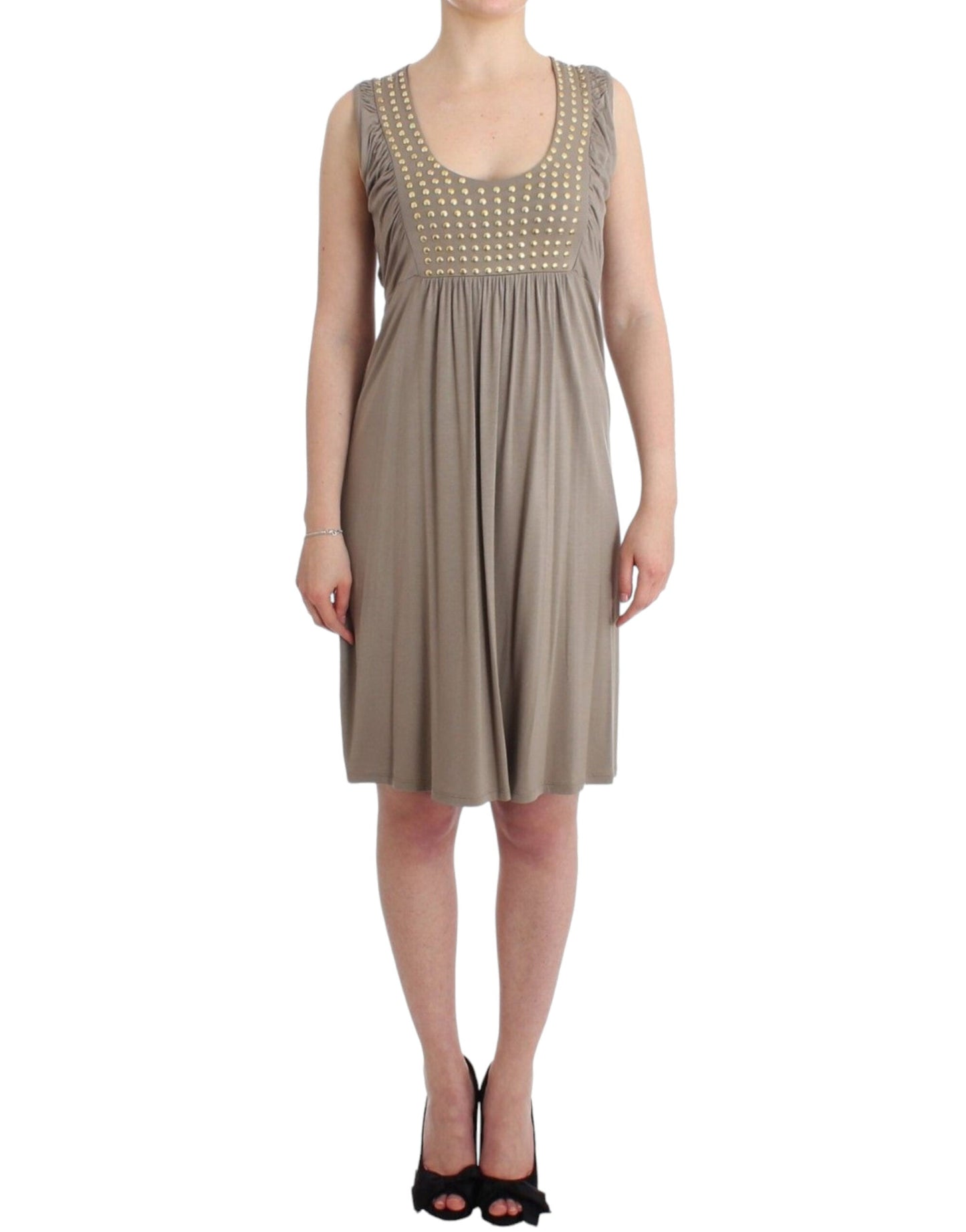 Roccobarocco Khaki studded sheath Women's dress