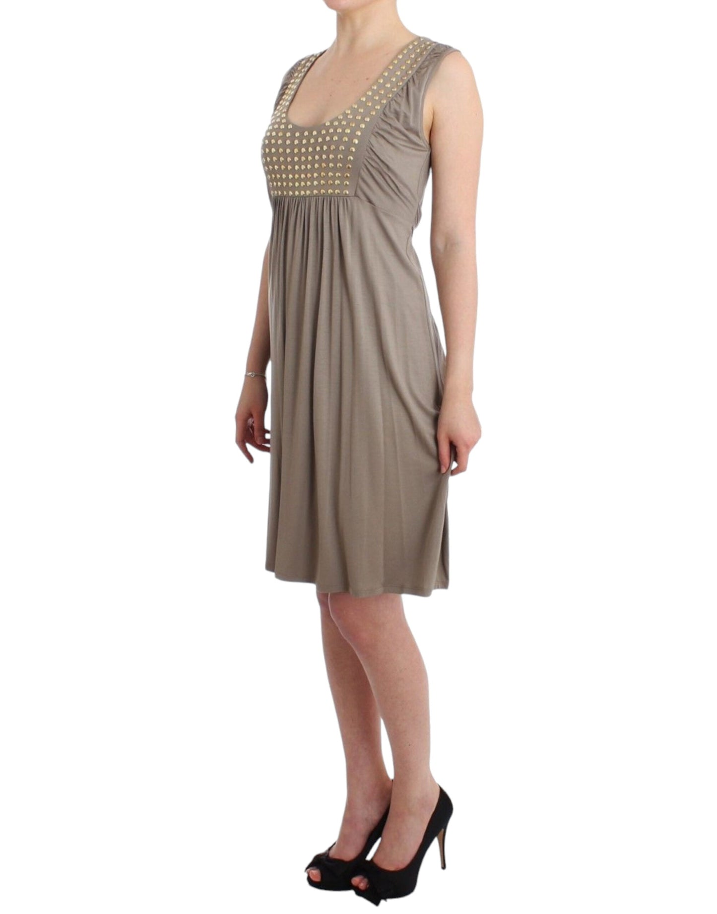 Roccobarocco Khaki studded sheath Women's dress