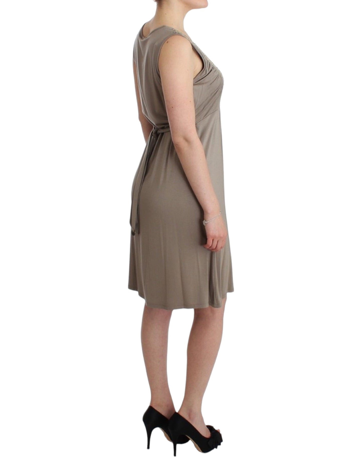 Roccobarocco Khaki studded sheath Women's dress