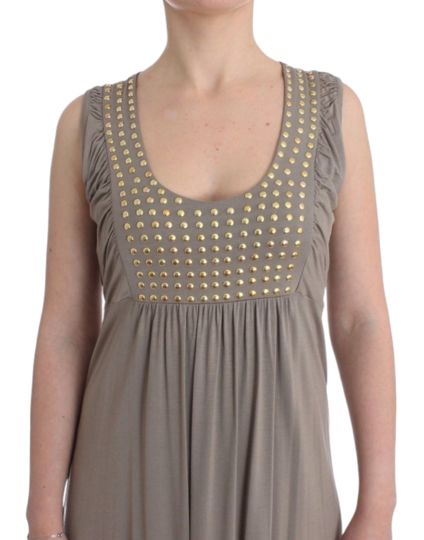Roccobarocco Khaki studded sheath Women's dress