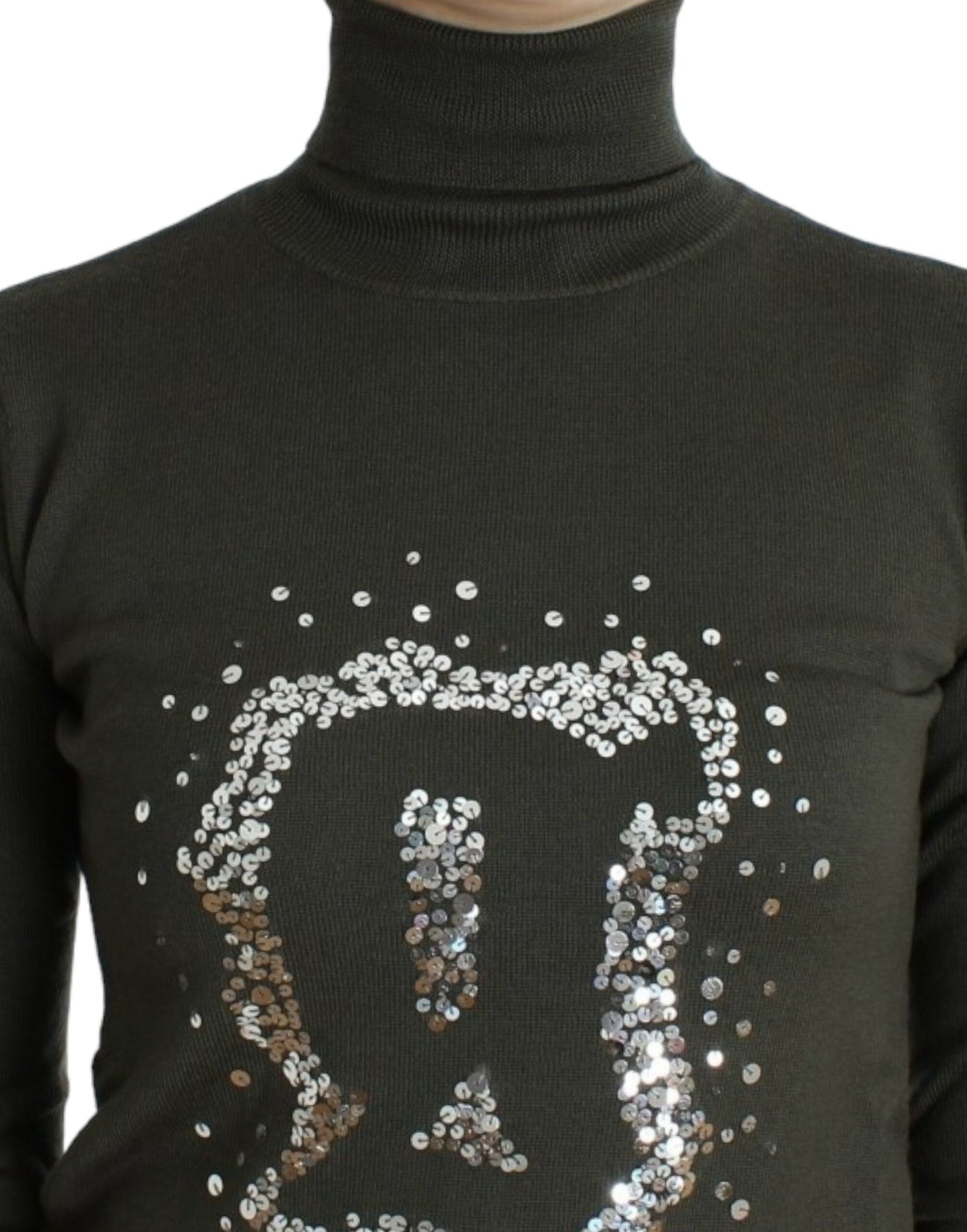 John Galliano Green wool turtleneck Women's sweater