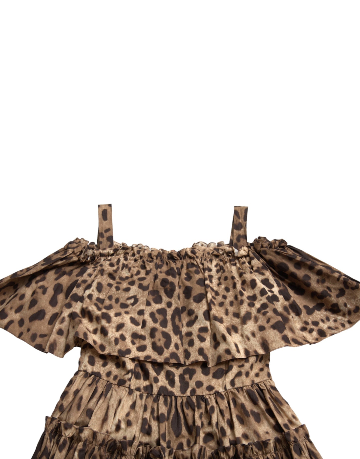 Dolce & Gabbana Brown Leopard Print Sleeveless A-line Women's Dress