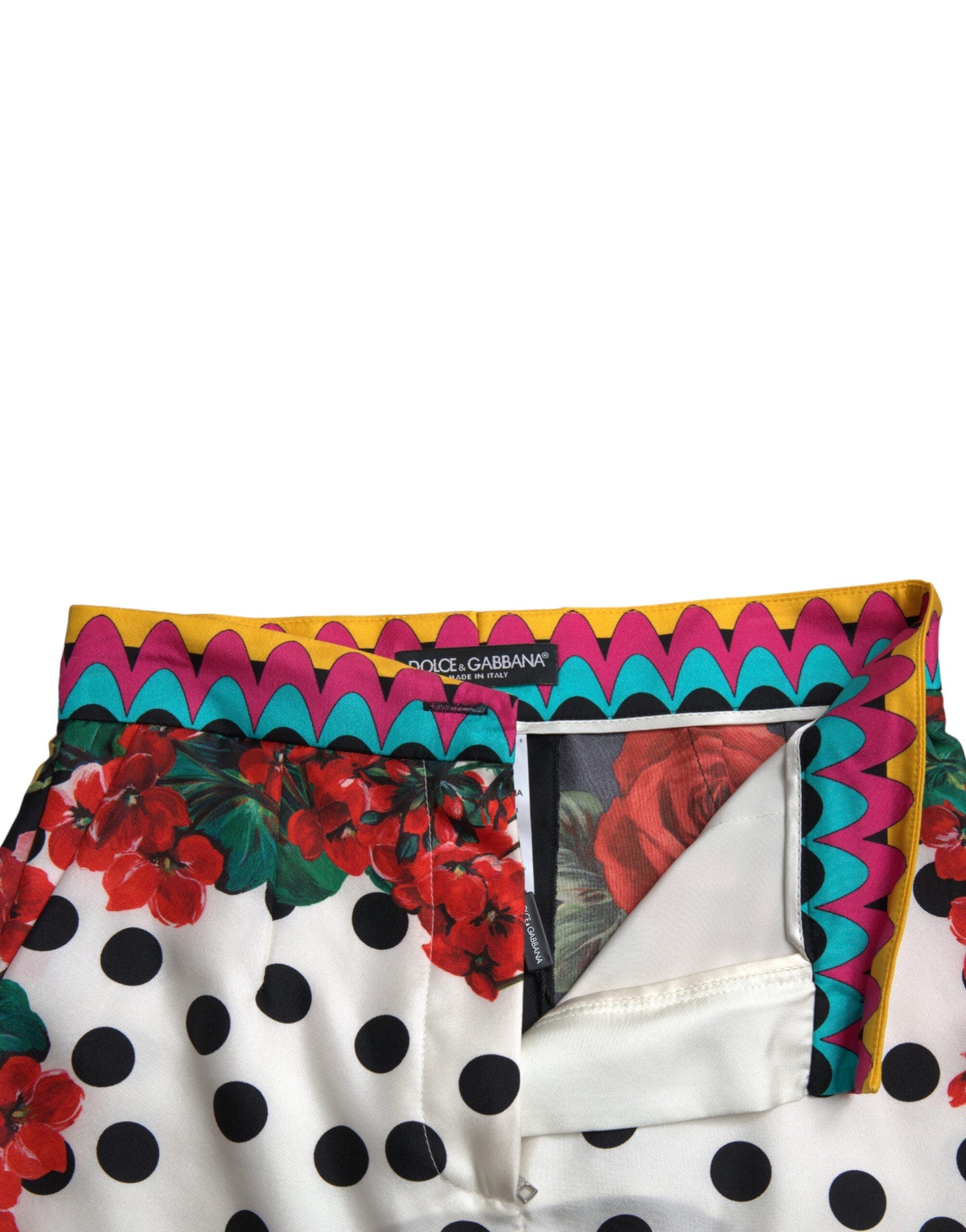 Dolce & Gabbana Multicolor Floral Polka Dot Hot Pants Women's Shorts