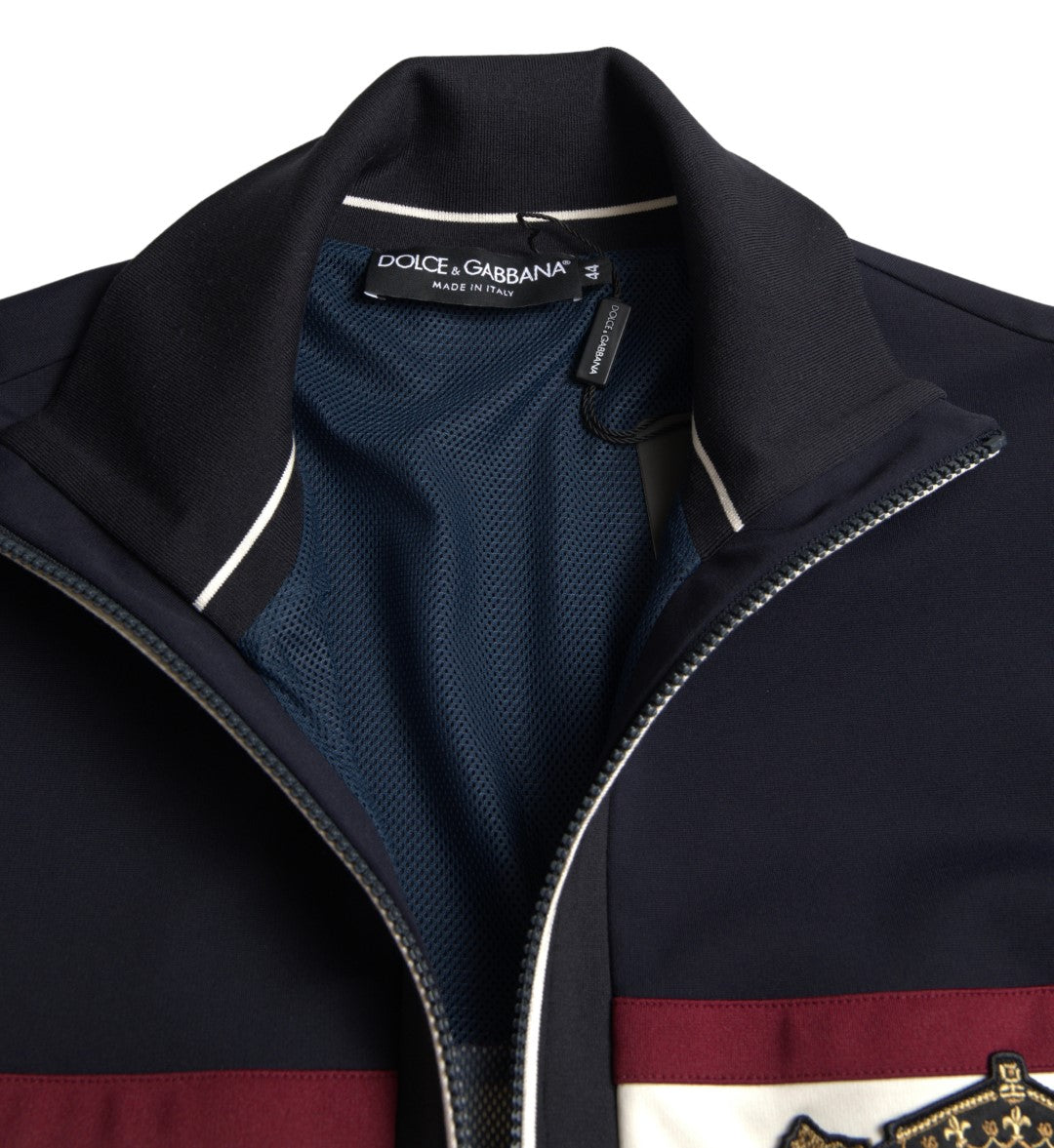 Dolce & Gabbana Blue Cardigan Heraldic Full Zip Men's Sweater