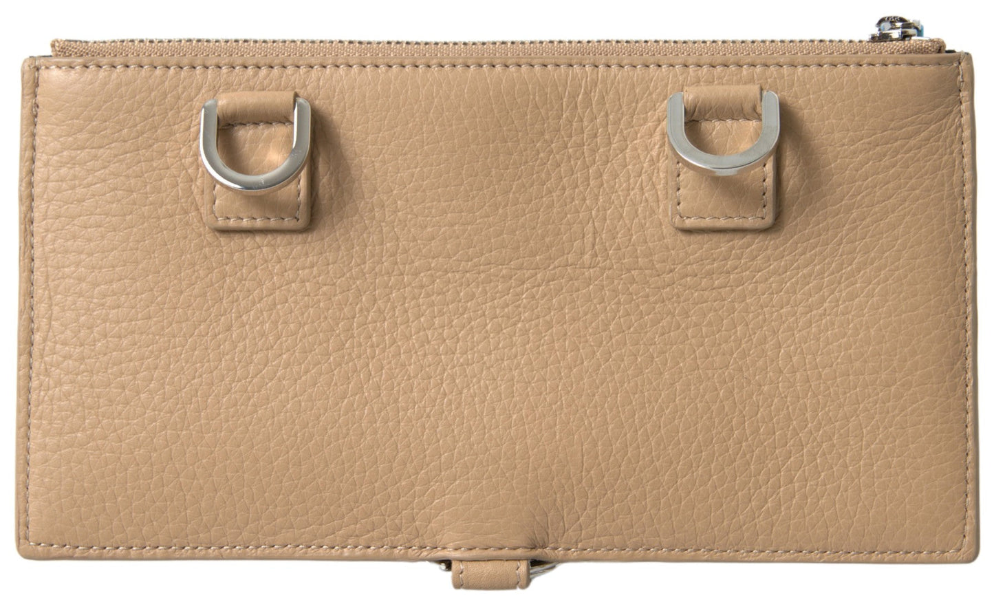 Dolce & Gabbana Beige Leather Shoulder Cardholder Shoulder Strap Women's Wallet