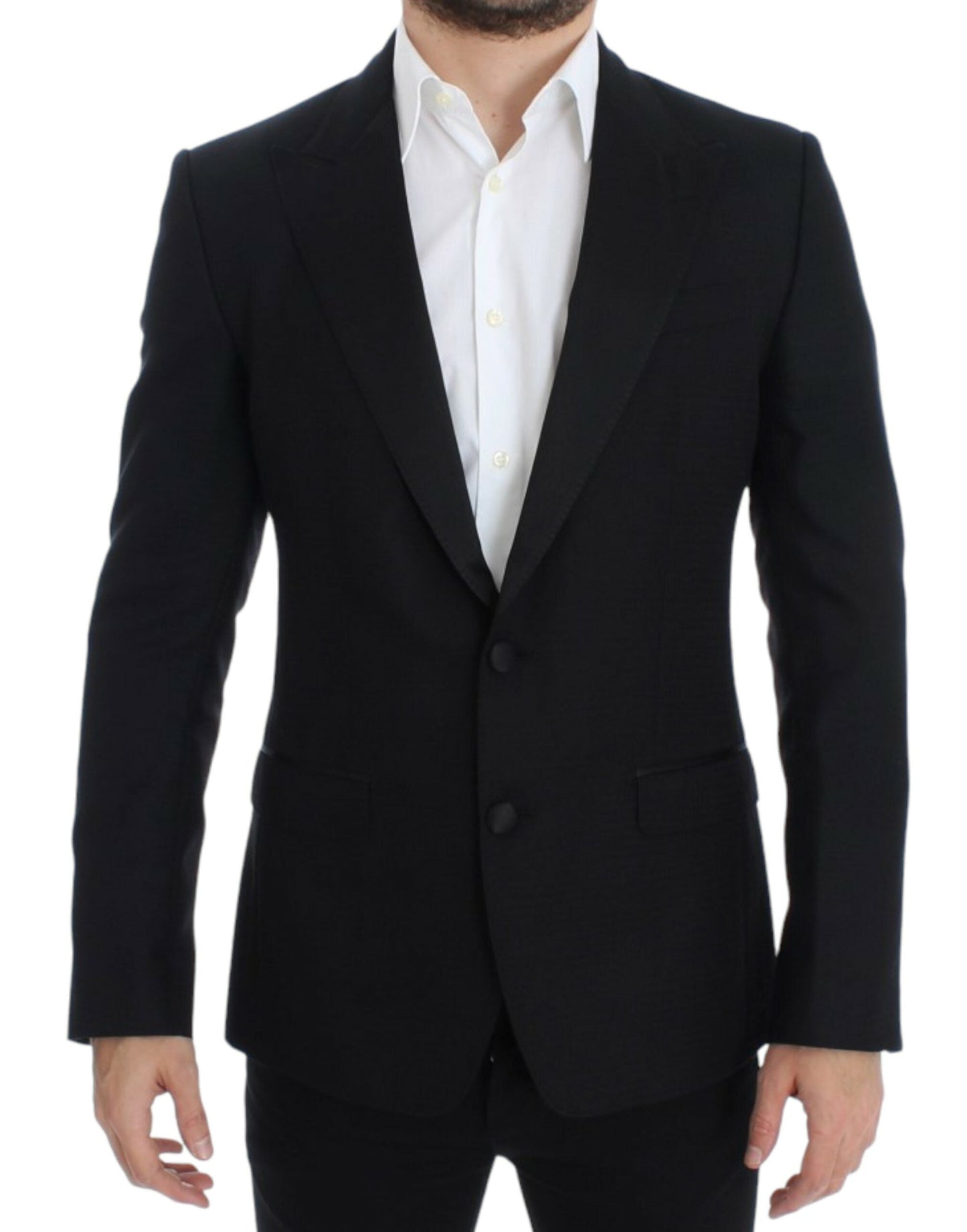Dolce & Gabbana Black wool silk SICILIA Men's blazer