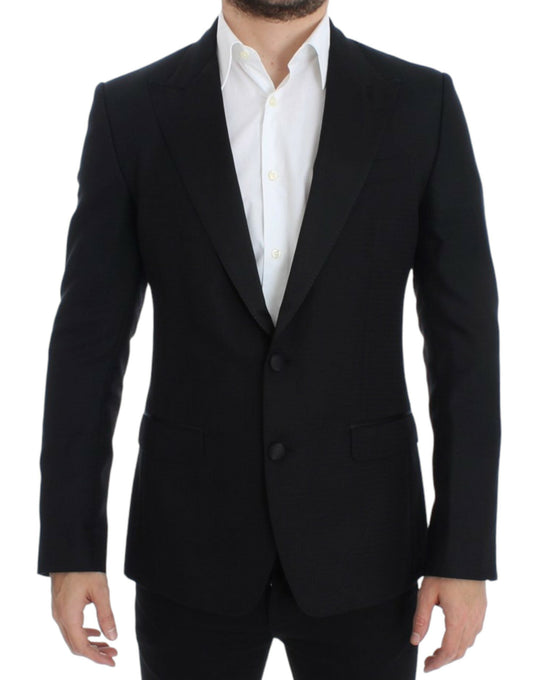 Dolce & Gabbana Black wool silk SICILIA Men's blazer