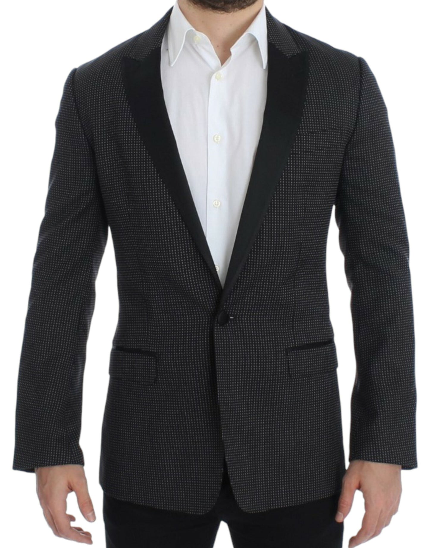 Dolce & Gabbana Black wool slim MARTINI Men's blazer