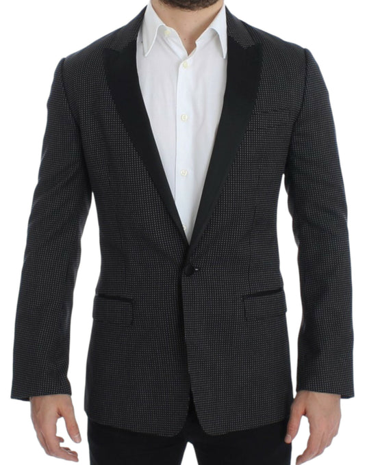 Dolce & Gabbana Black wool slim MARTINI Men's blazer