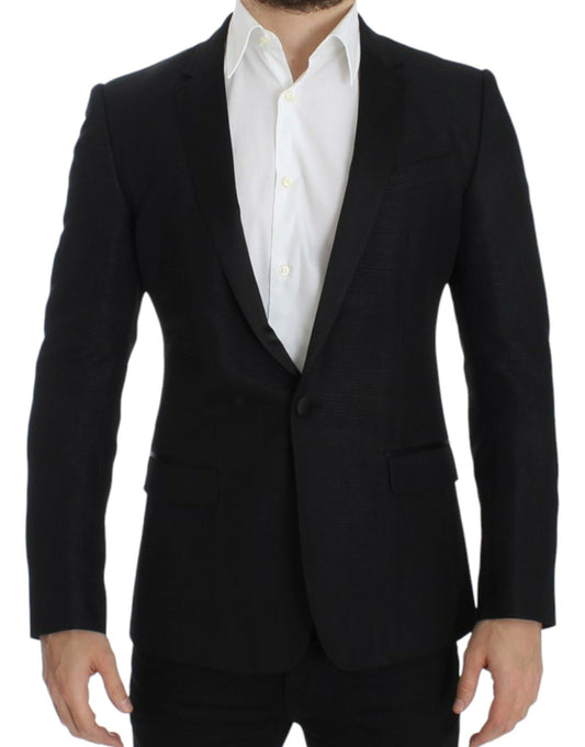Dolce & Gabbana Black wool MARTINI slim Men's blazer