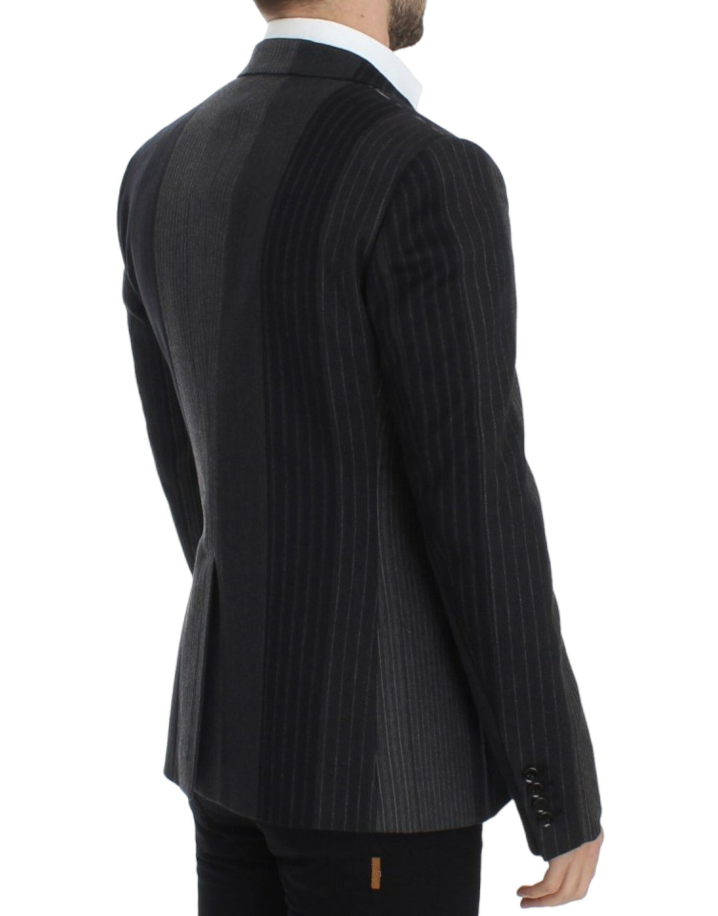 Dolce & Gabbana Gray striped wool stretch Men's blazer