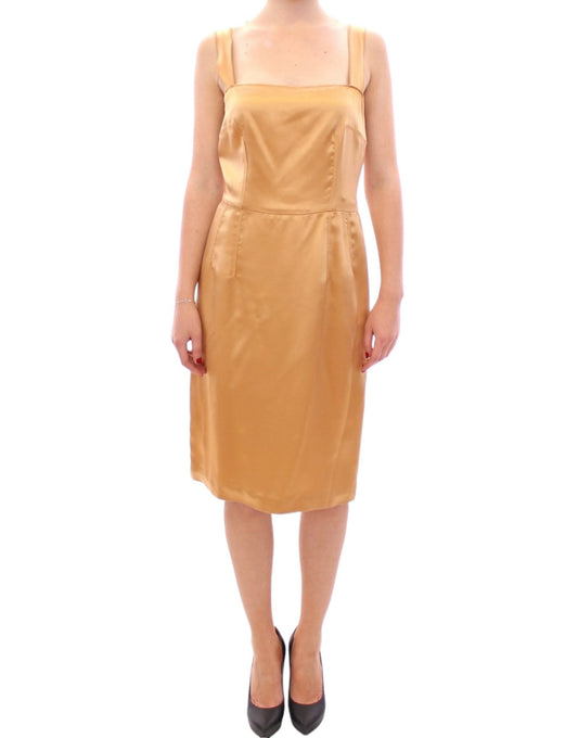 Dolce & Gabbana Bronze silk sheath Women's dress