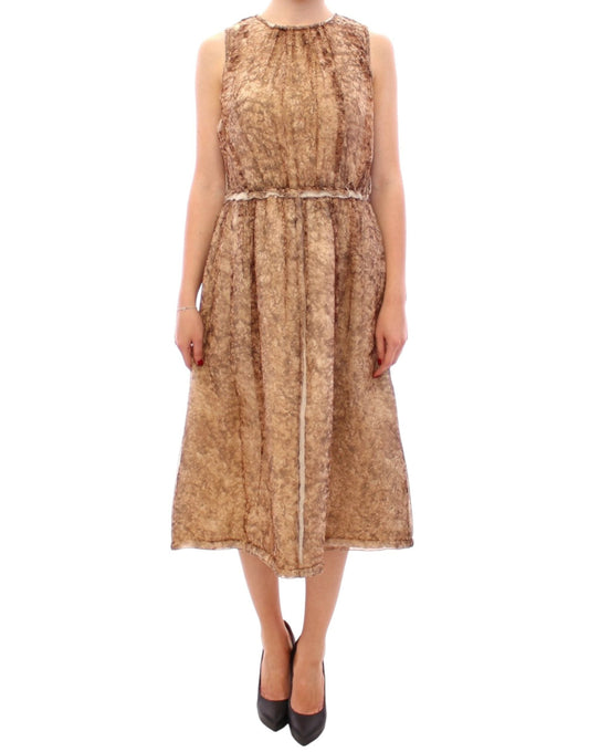 Dolce & Gabbana Brown sleeveless silk Women's dress