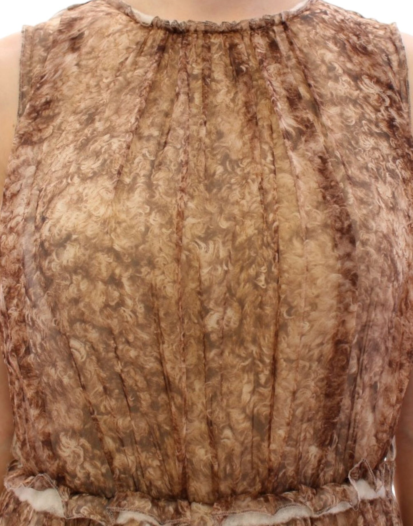 Dolce & Gabbana Brown sleeveless silk Women's dress