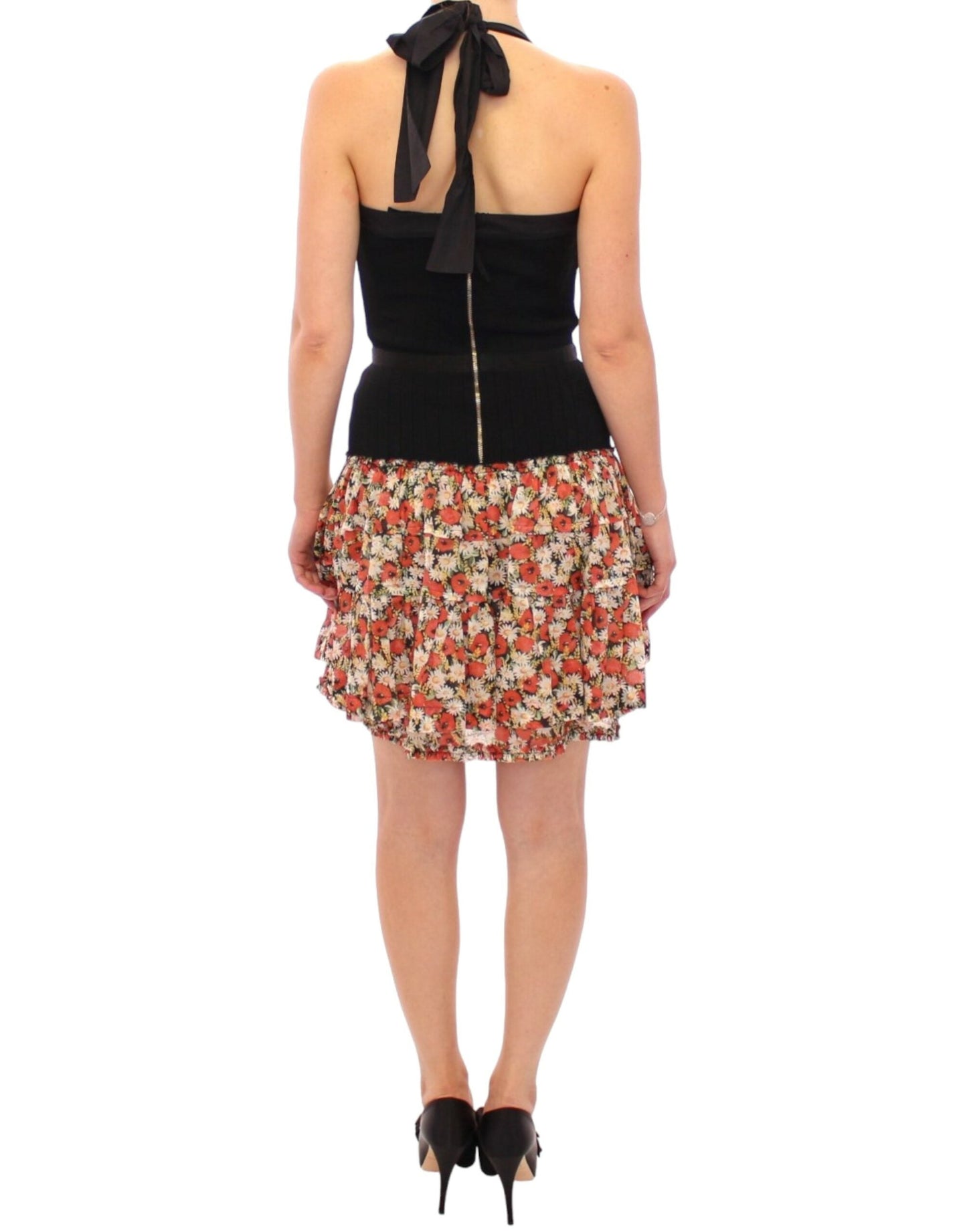 Dolce & Gabbana Multicolor floral bubble halterneck Women's dress