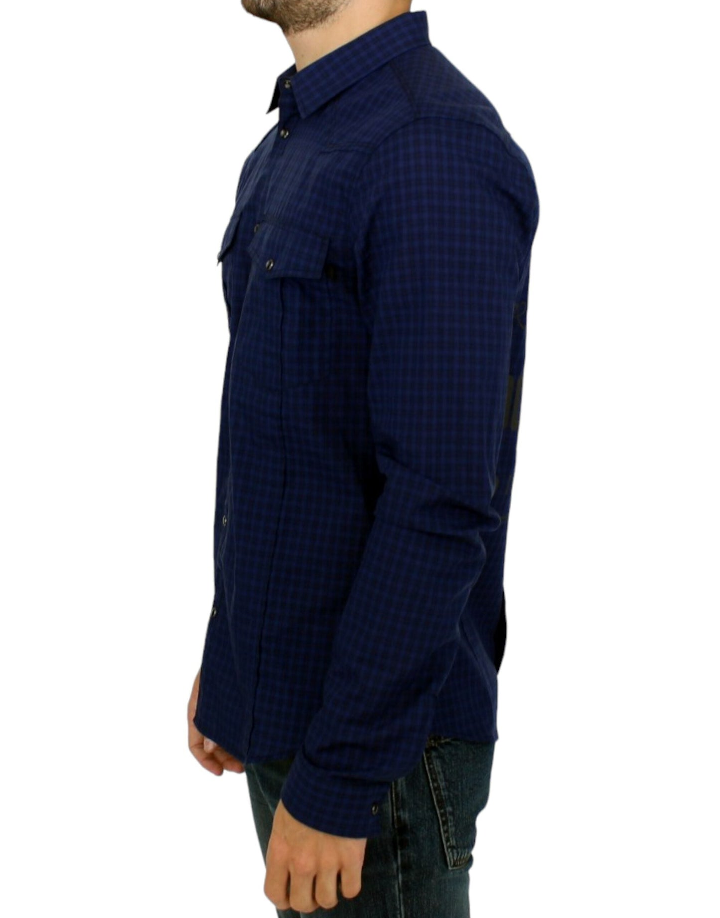 Costume National Blue checkered cotton Men's shirt