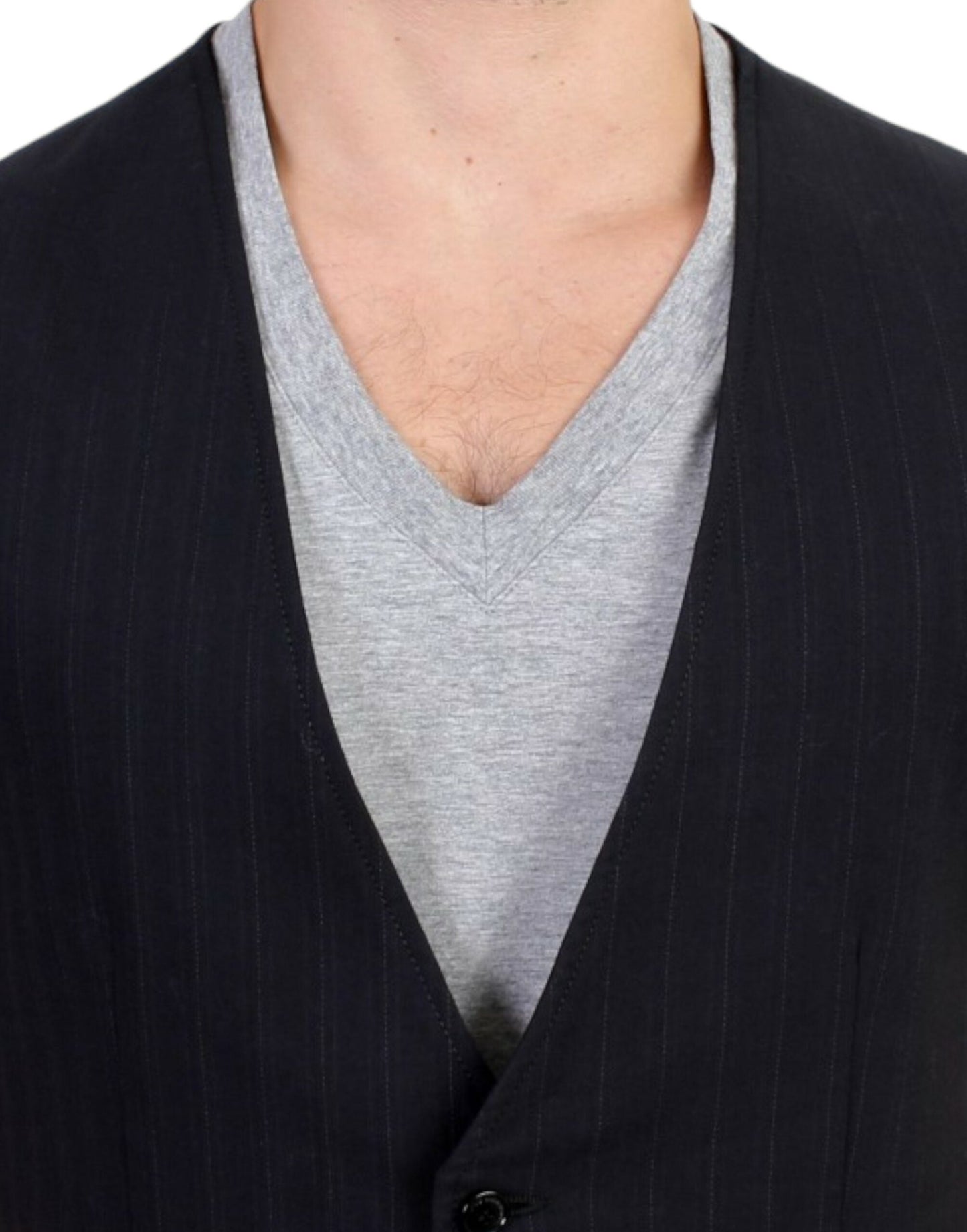 Costume National Black striped cotton casual Men's vest