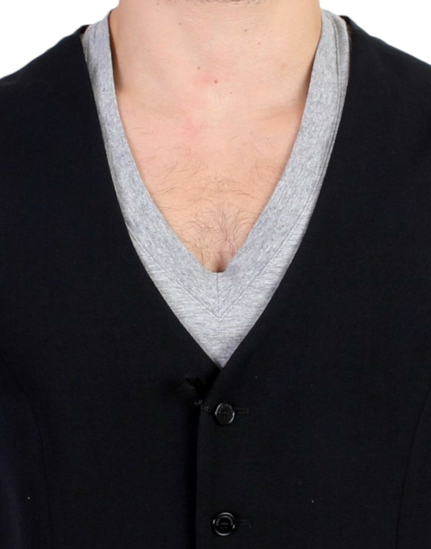 Costume National Black wool blend casual Men's vest