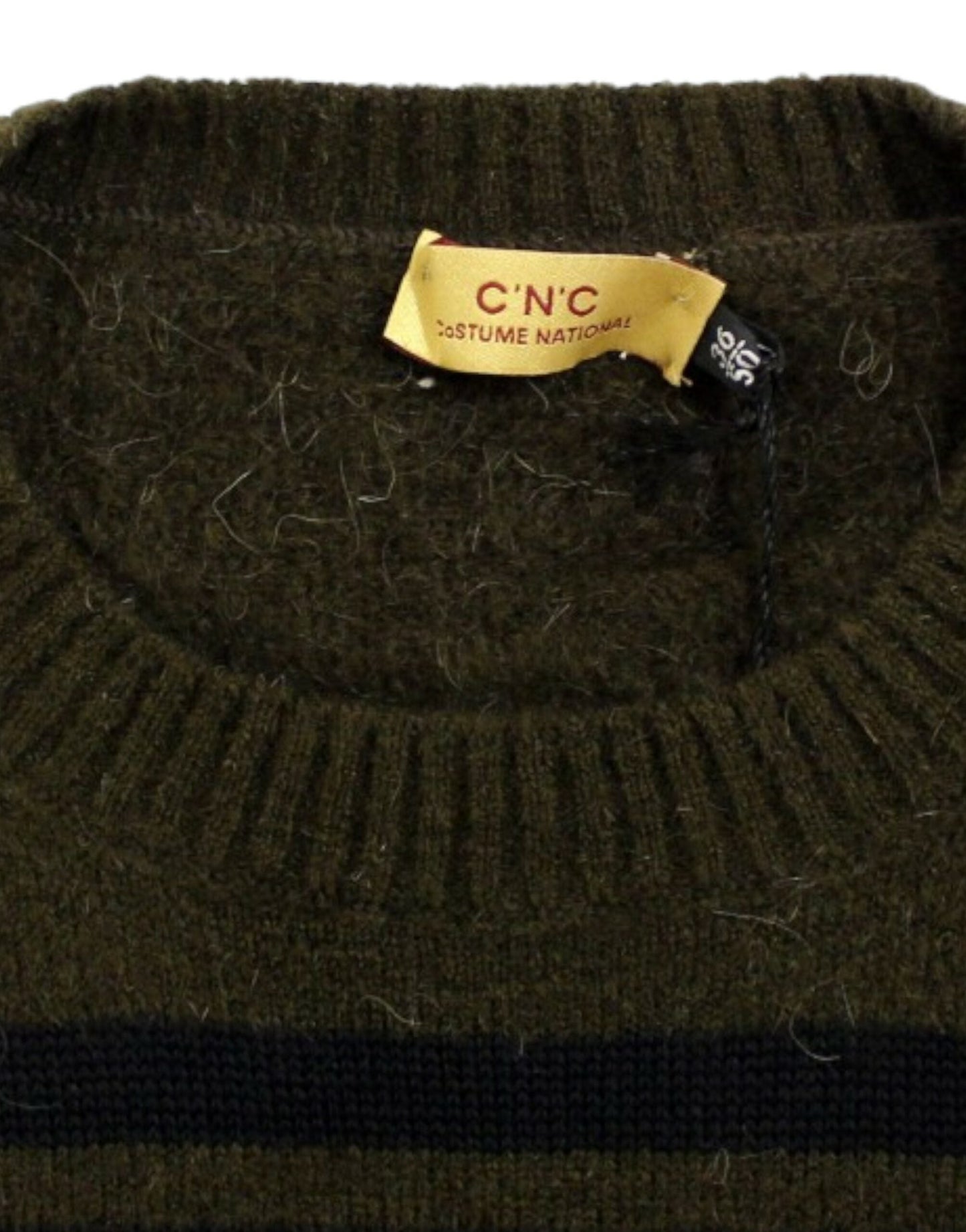 Costume National Brown striped crewneck Men's sweater