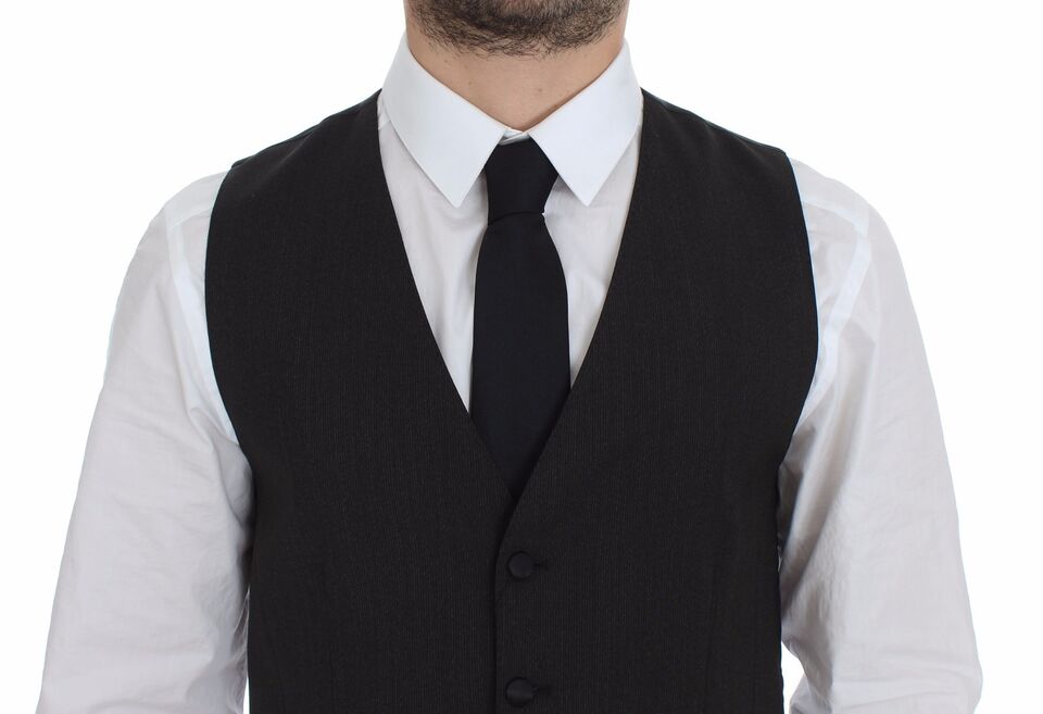 Dolce & Gabbana Gray Wool Stretch Dress Vest Jacket Men's Blazer