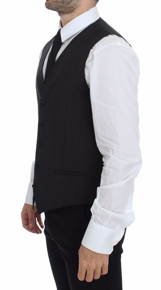 Dolce & Gabbana Gray Wool Stretch Dress Vest Jacket Men's Blazer