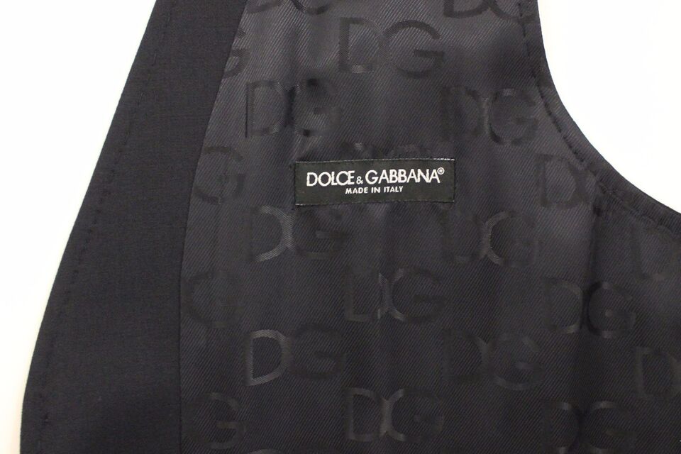 Dolce & Gabbana Blue Cotton Stretch Dress Vest Men's Blazer