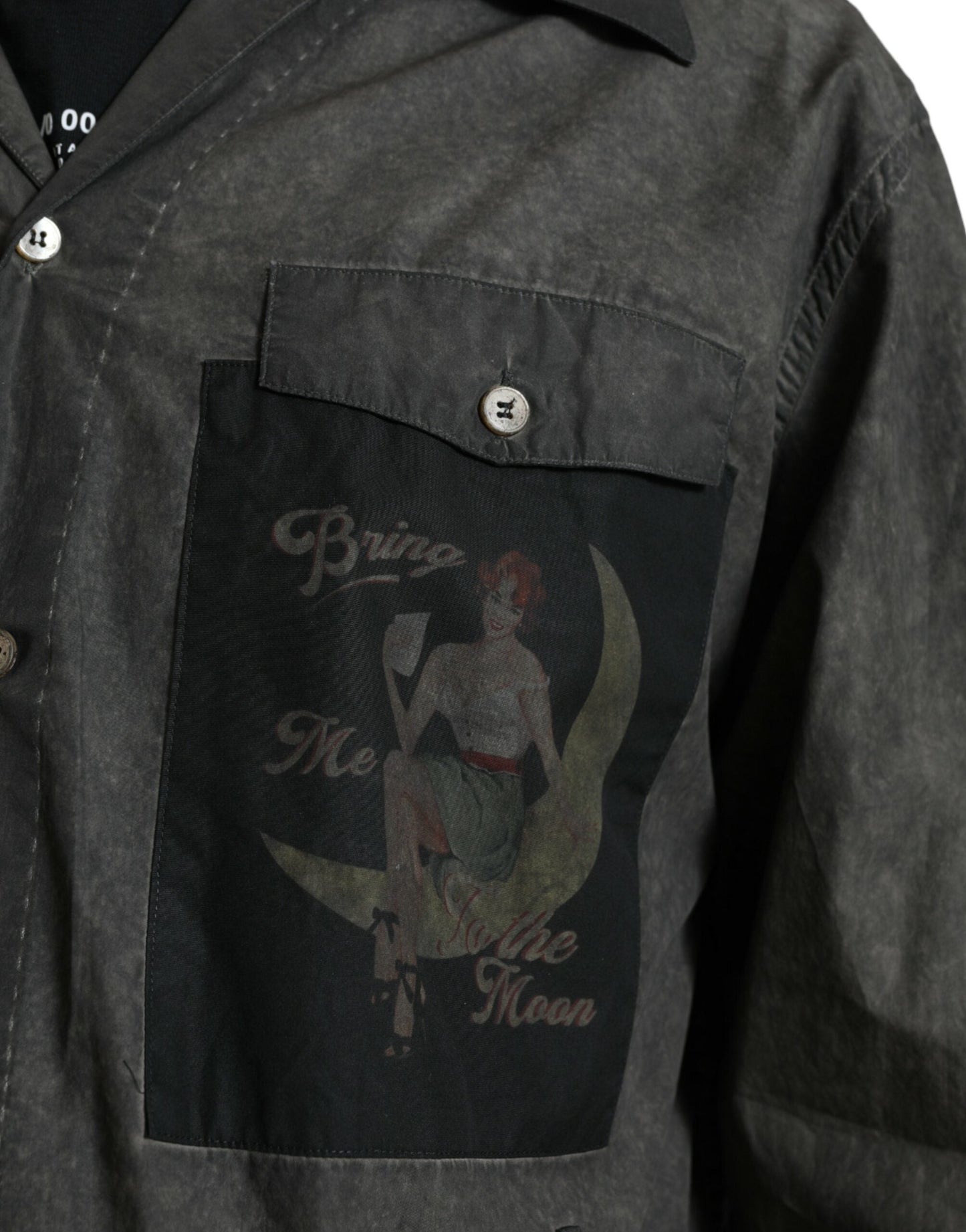 Dolce & Gabbana Dark Gray Cotton Collared Long Sleeves Men's Shirt
