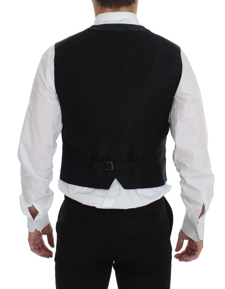 Dolce & Gabbana Gray Wool Blend Vest Gilet Men's Weste