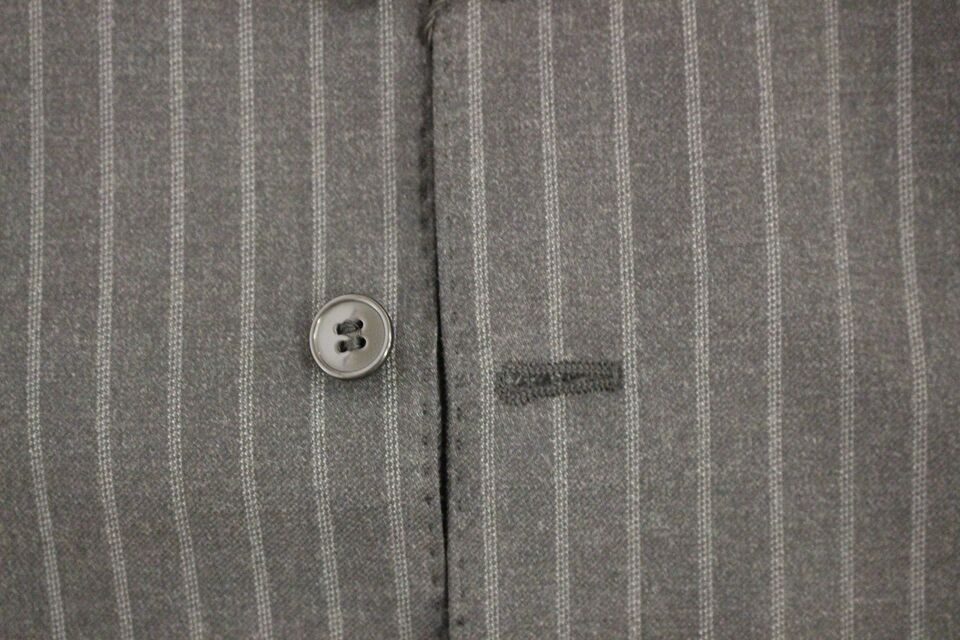 Dolce & Gabbana Gray Striped Wool Logo Vest Gilet Men's Weste