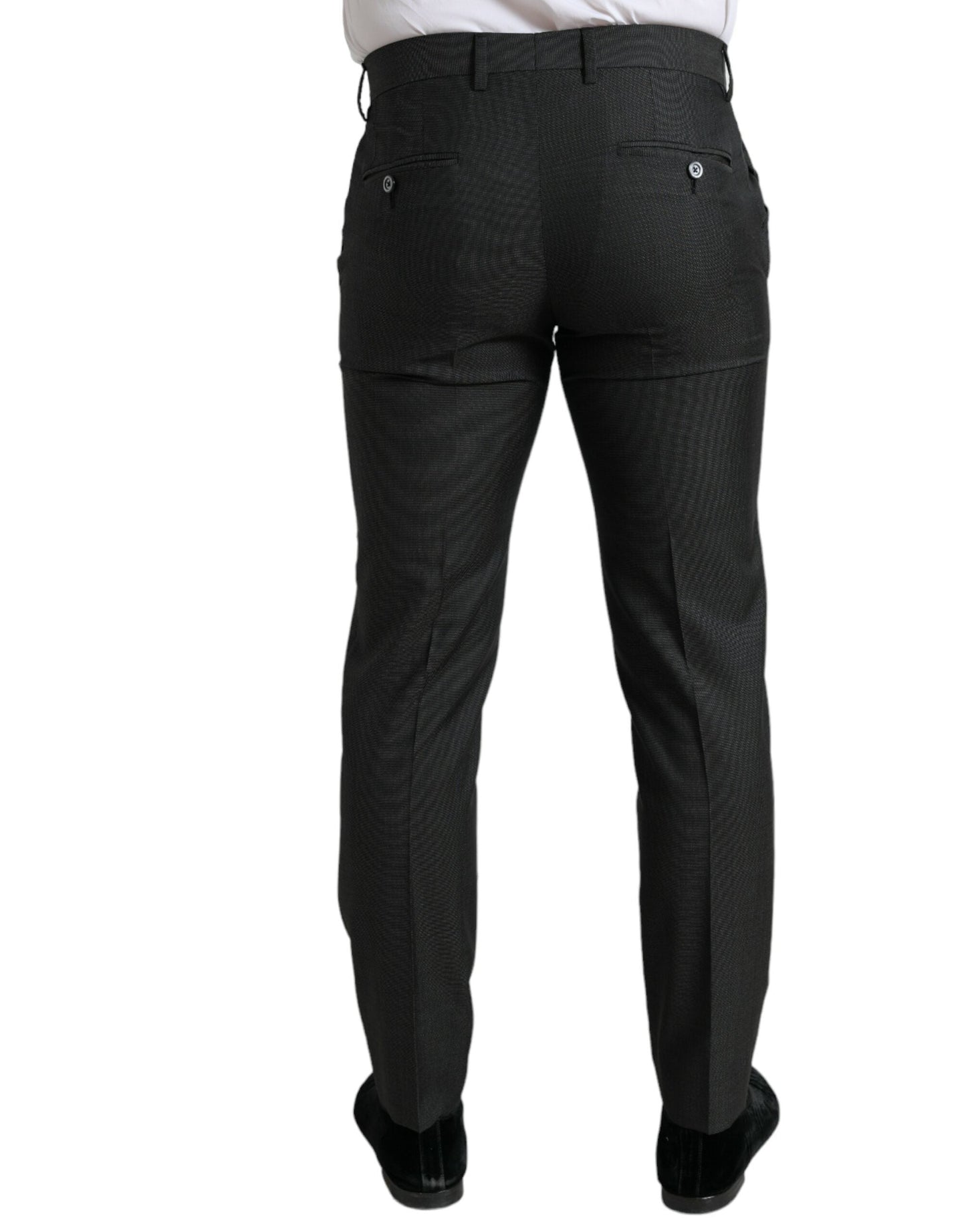 Dolce & Gabbana Dark Gray Stretch Slim Formal Men's Pants